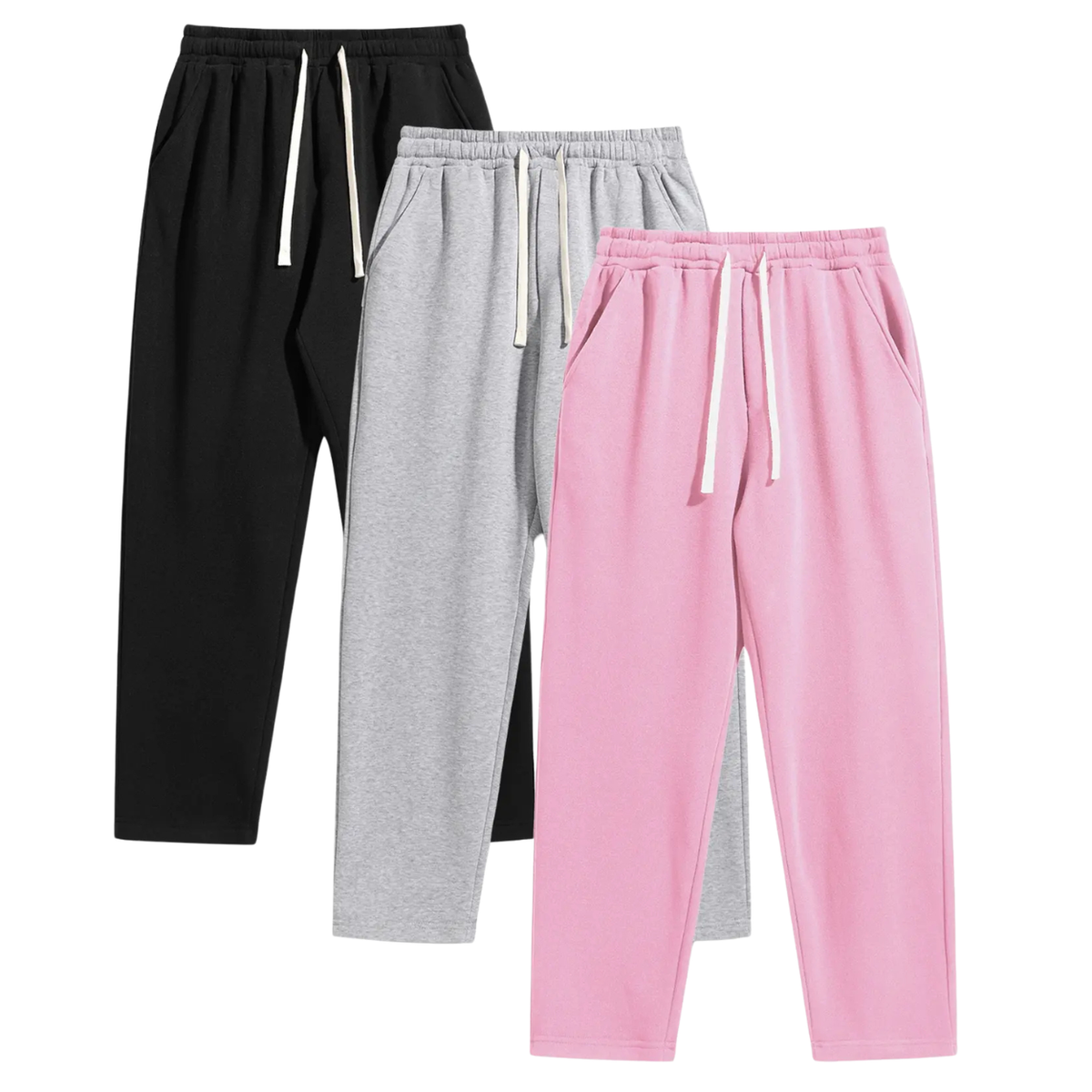 Set Of 3 Regular Fit Casual Sweatpants With Pocket Design For Men