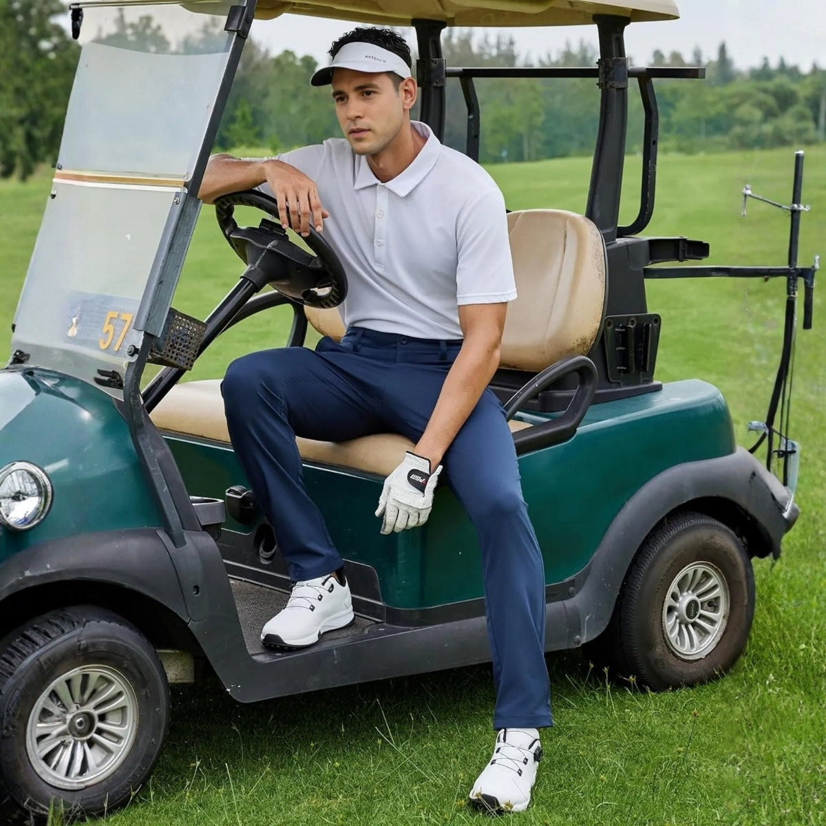 Classic Fit Golf Pants With Stretch Comfort For Men