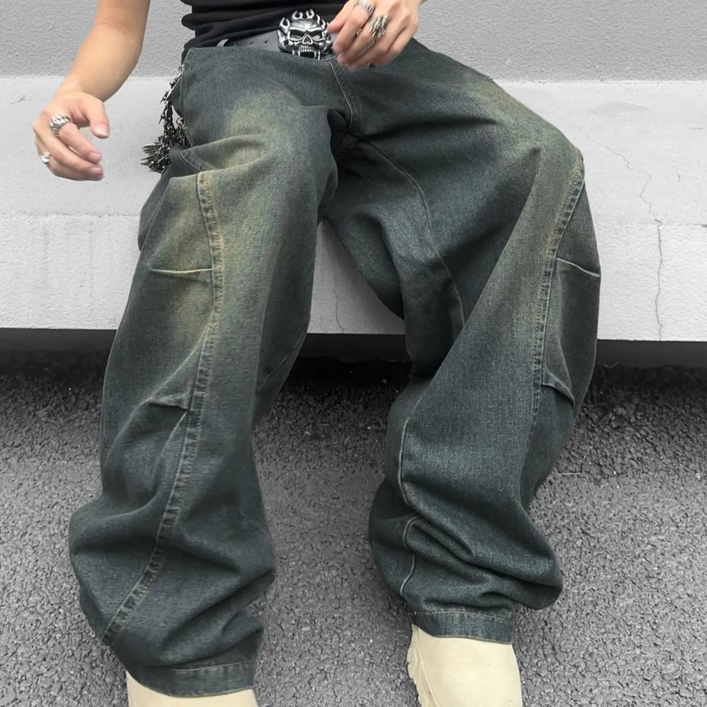 Wide Fit Baggy Denim Pants For Men