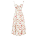 Floral Bustier Midriff Waist Shaper Dress