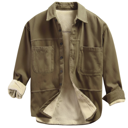 Fleece Lined Cargo Overshirt For Men