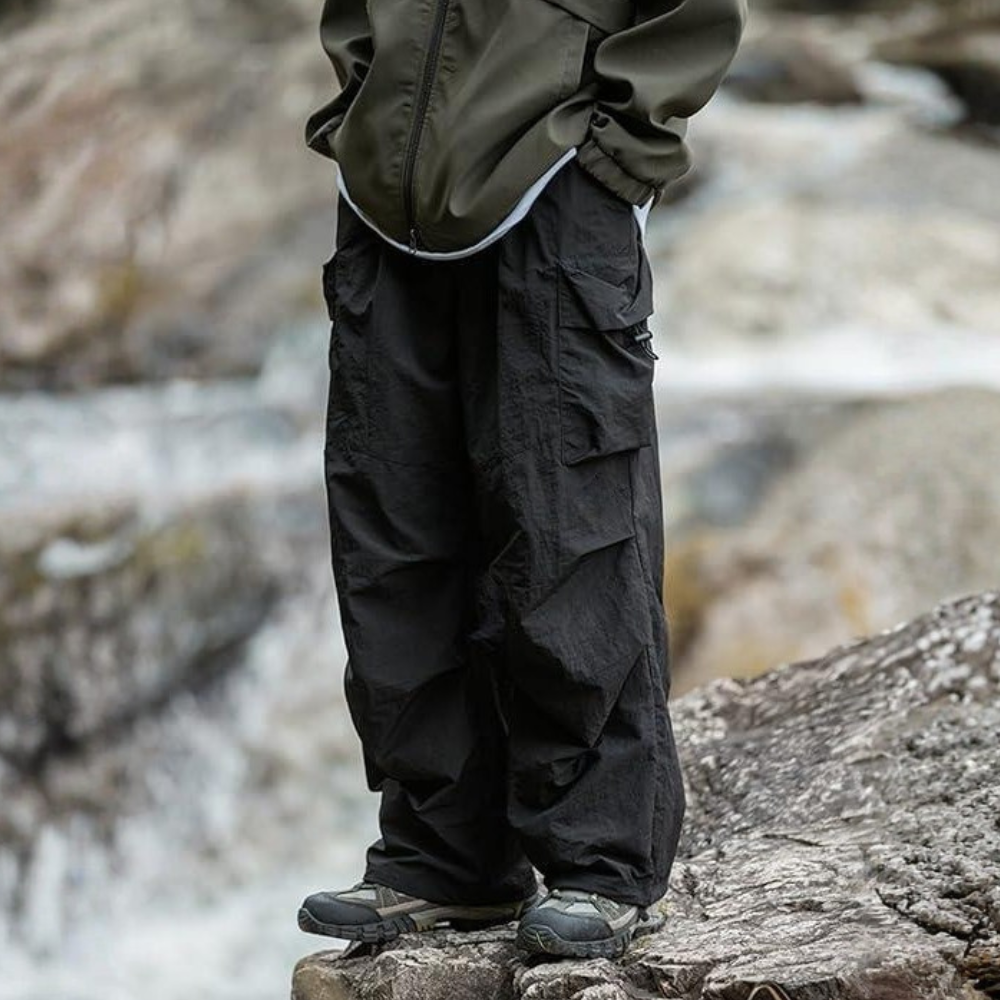 Streetwear Baggy Fit Cargo Trousers With Pockets