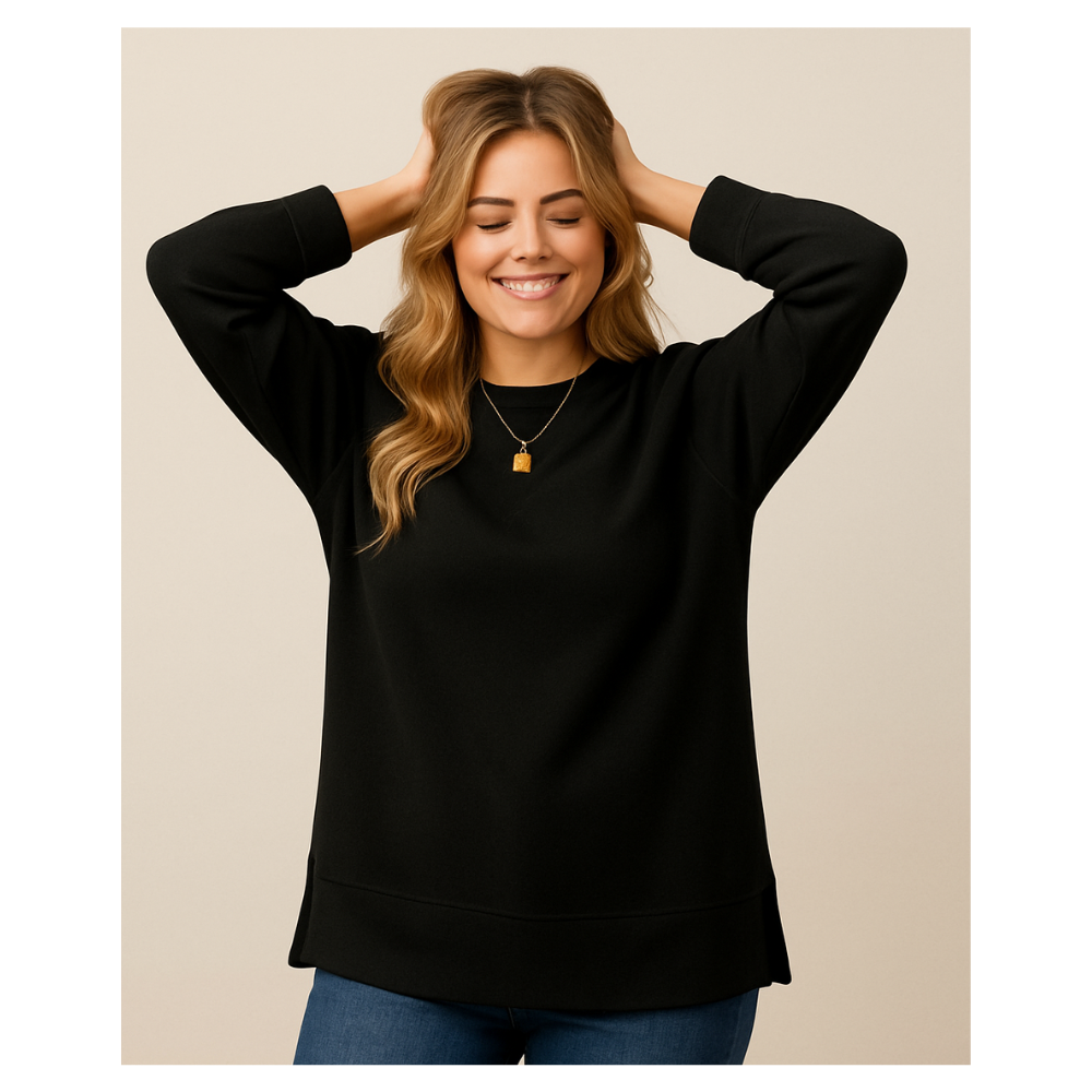 Long Sleeve Side Split Sweatshirt