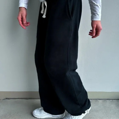 Straight Dual Stripe Fleece Pants For Everyday Wear