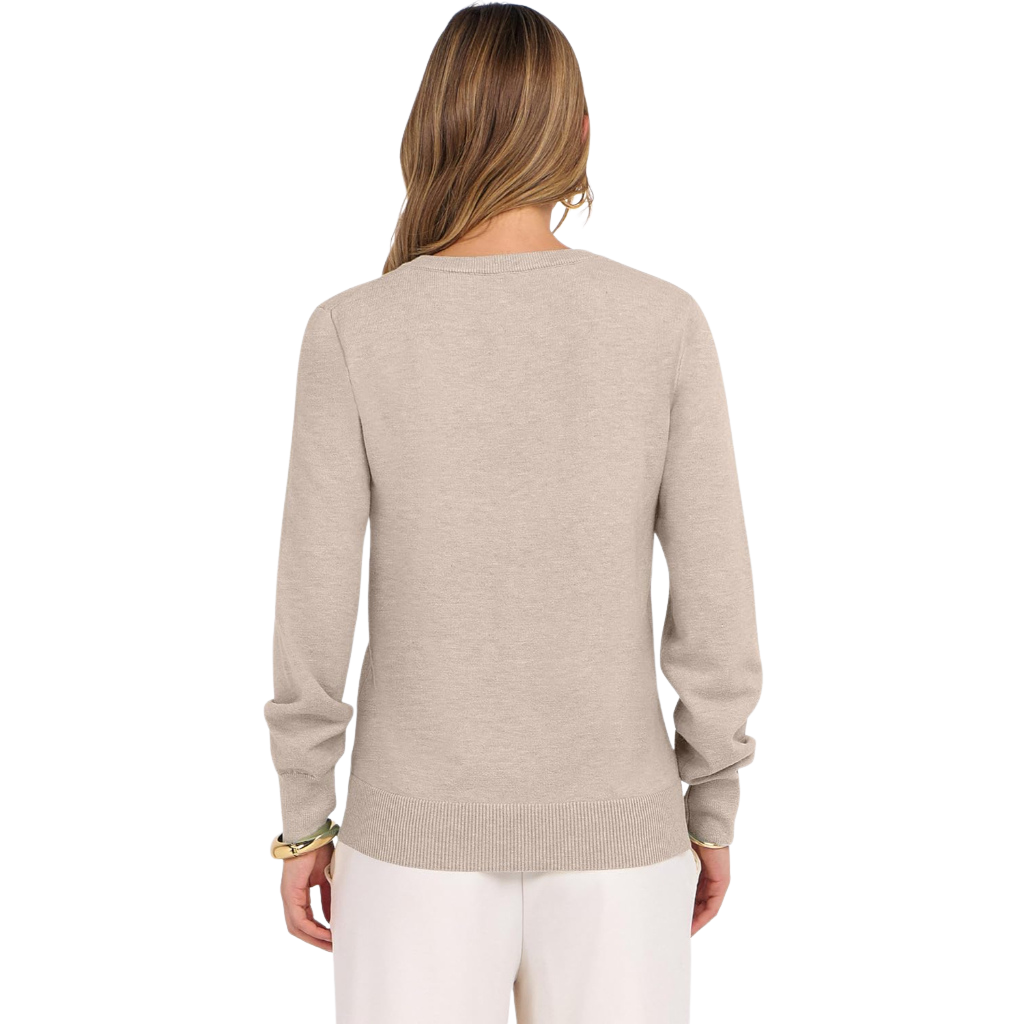 Classic Soft Long Sleeve Knit Pullover Sweater Top For Women