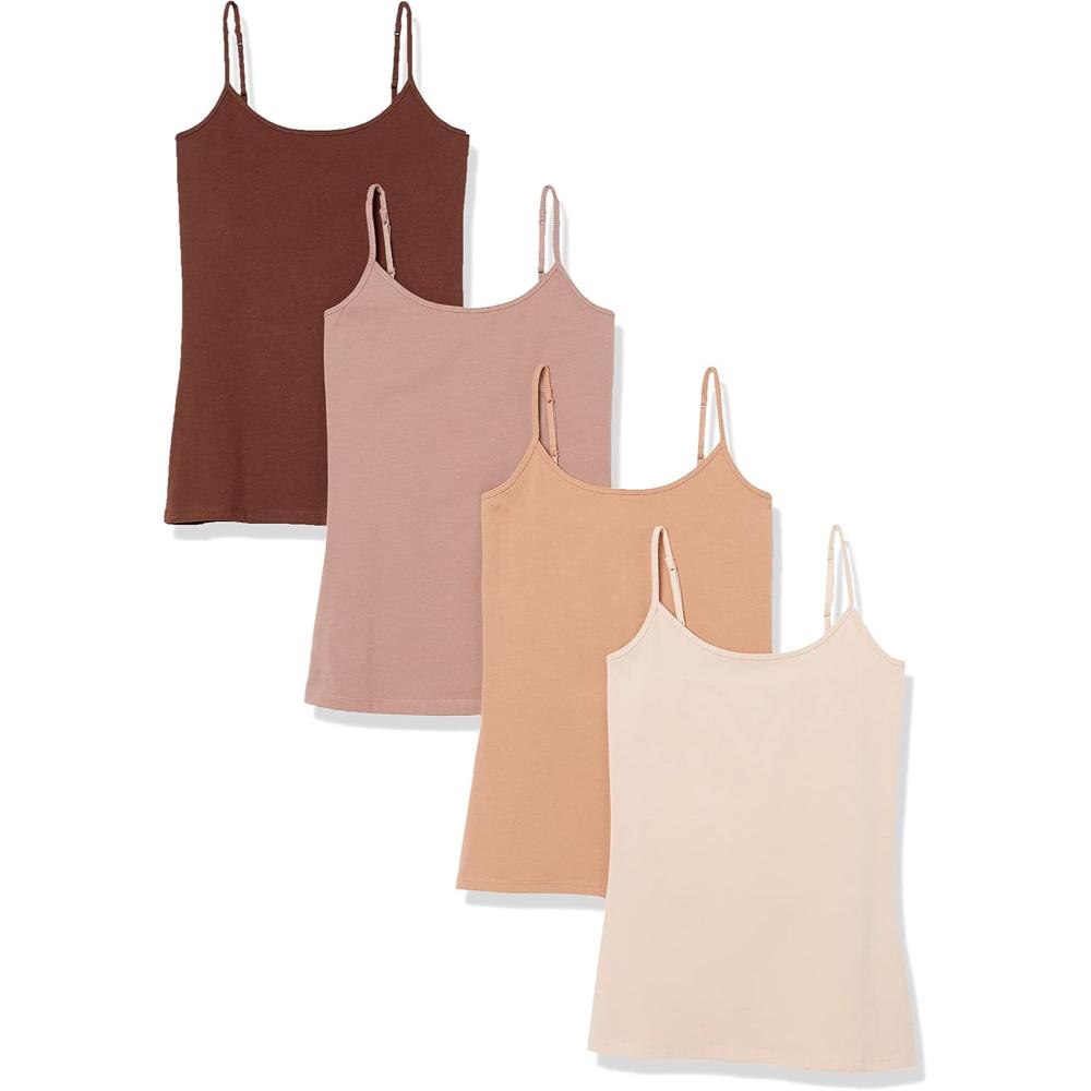 Slim Stretch Camisole 4 Pack With Adjustable Straps