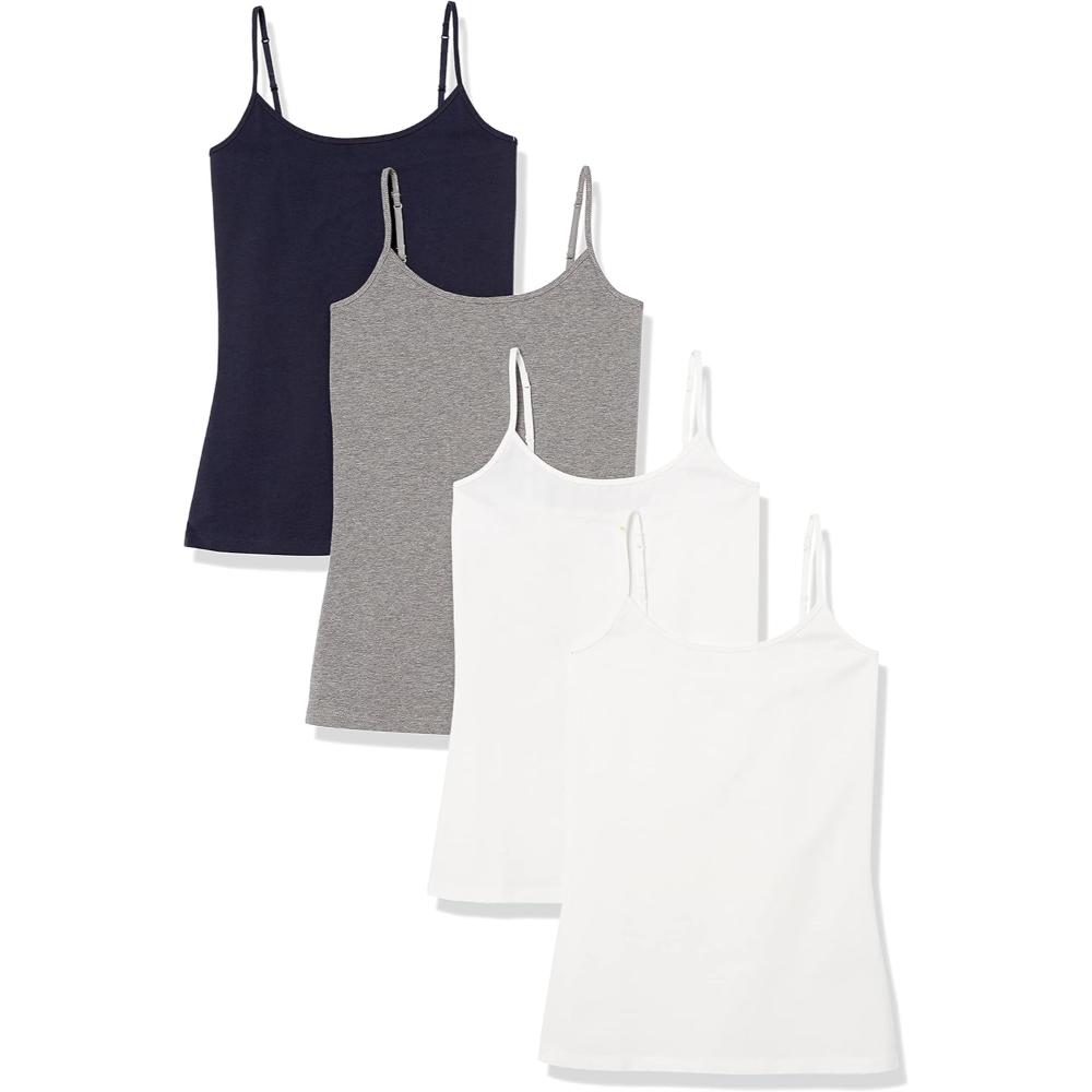 Slim Stretch Camisole 4 Pack With Adjustable Straps