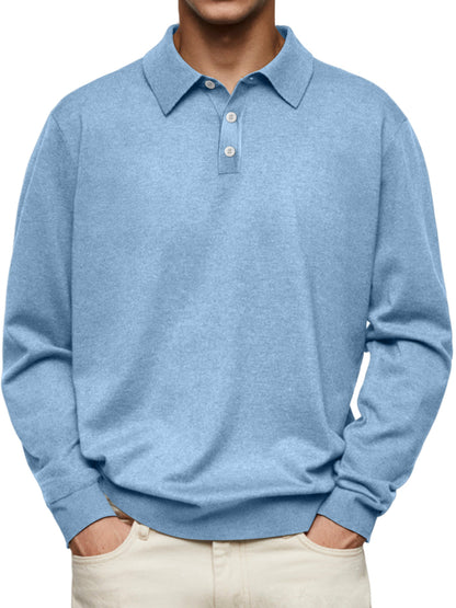 Classic Cashmere Lapel Polo Shirt