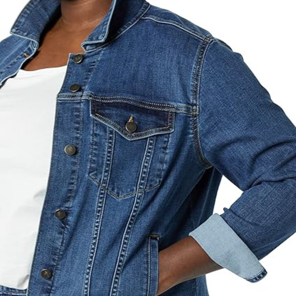 Classic Front Button Denim Jacket With Pockets