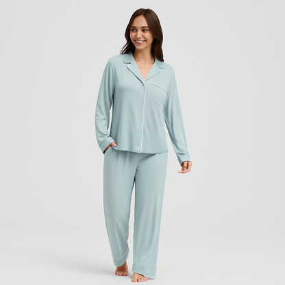 Women Bamboo Stretch Knit Long Sleeve Pajama Set