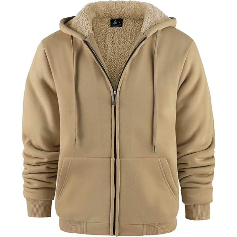 Heavyweight Fleece Full Zip Up Sherpa Lined Sweatshirt For Men