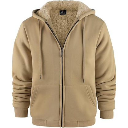 Heavyweight Fleece Full Zip Up Sherpa Lined Sweatshirt For Men