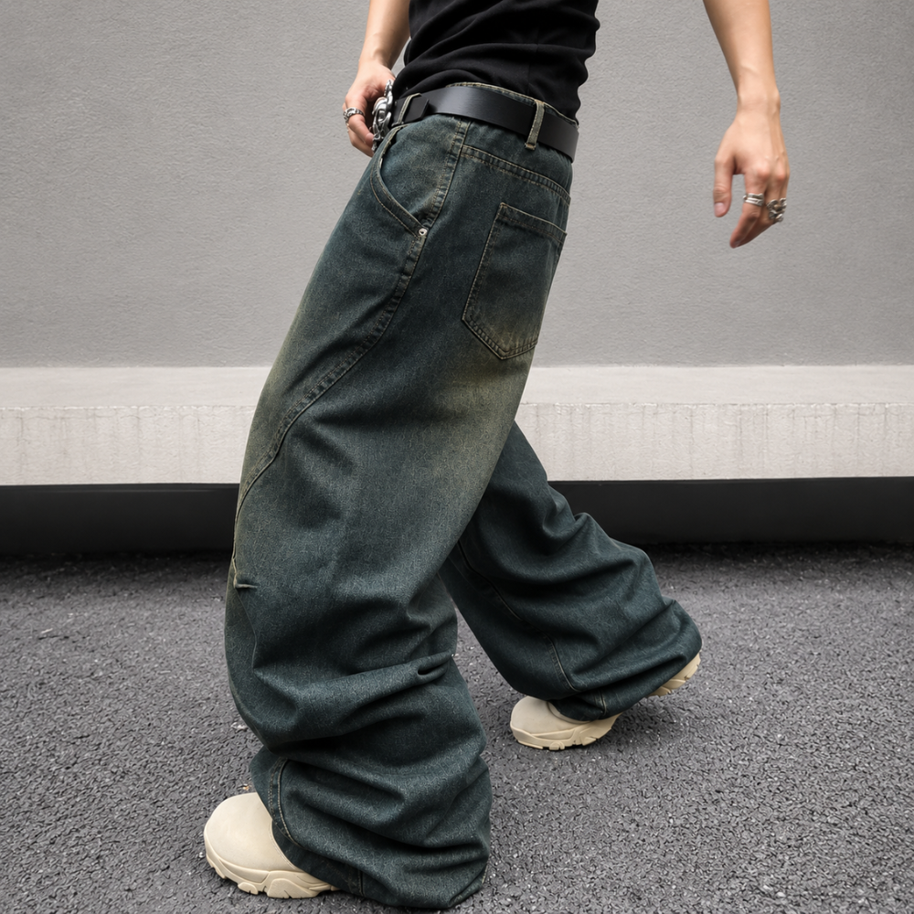 Wide Fit Baggy Denim Pants For Men