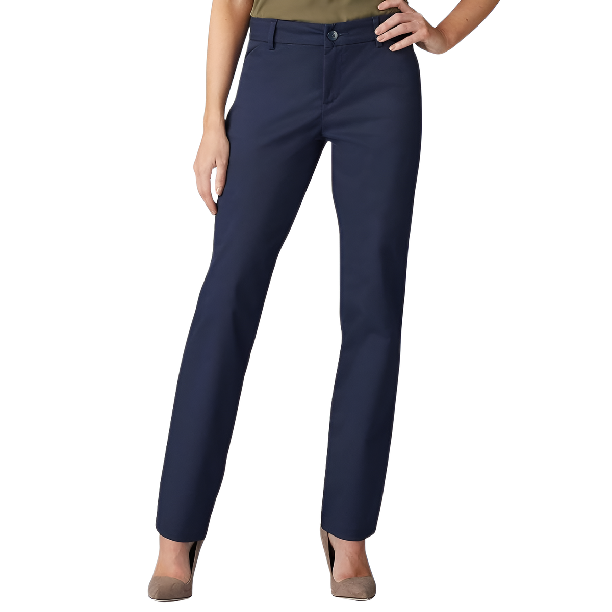 Comfortable Mid Rise Work Trousers For Women