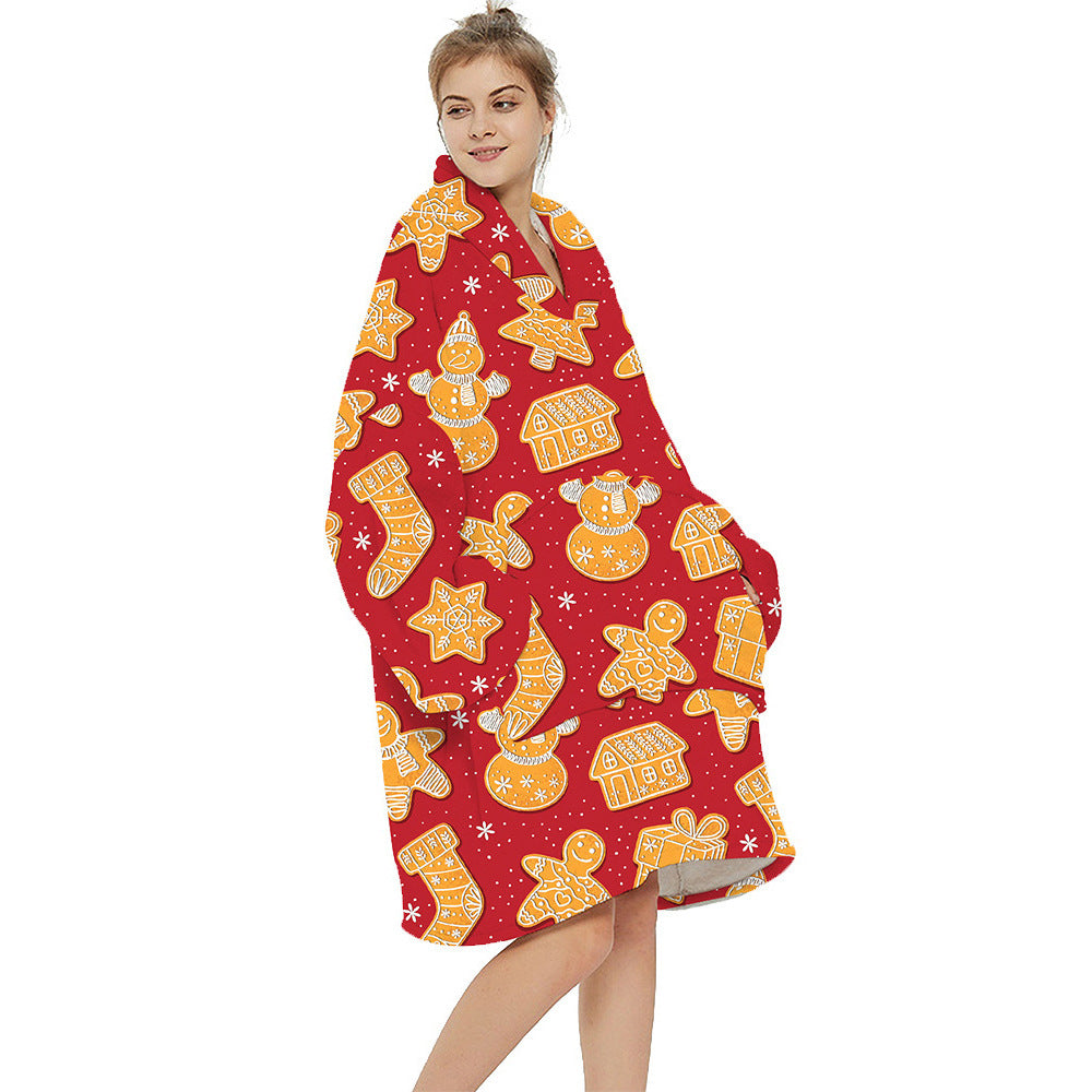 Multi Printed Cozy Thickened Blanket Hoodie