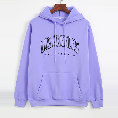 LOS ANGELES Printed Thick Pullover Hoodie