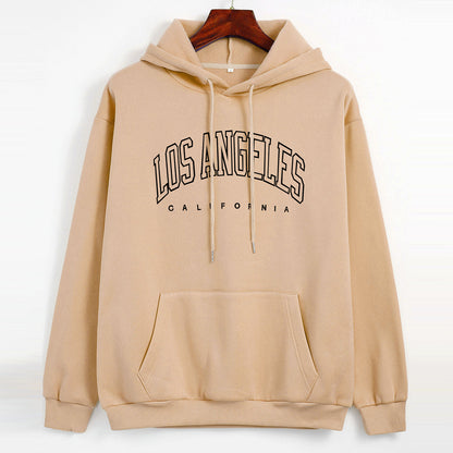 LOS ANGELES Printed Thick Pullover Hoodie