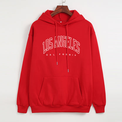 LOS ANGELES Printed Thick Pullover Hoodie