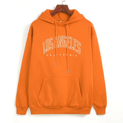 LOS ANGELES Printed Thick Pullover Hoodie