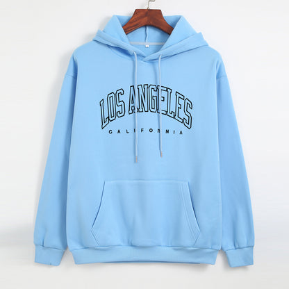 LOS ANGELES Printed Thick Pullover Hoodie