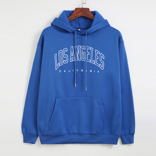 LOS ANGELES Printed Thick Pullover Hoodie