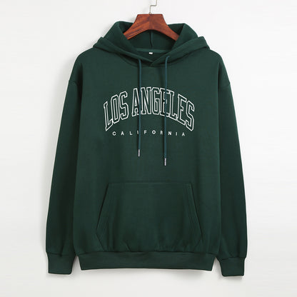 LOS ANGELES Printed Thick Pullover Hoodie