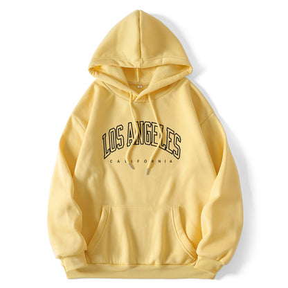 LOS ANGELES Printed Thick Pullover Hoodie