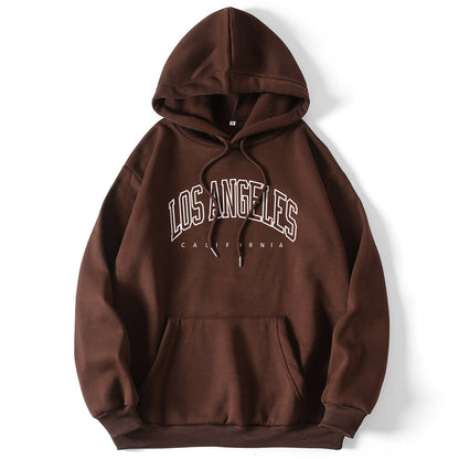 LOS ANGELES Printed Thick Pullover Hoodie