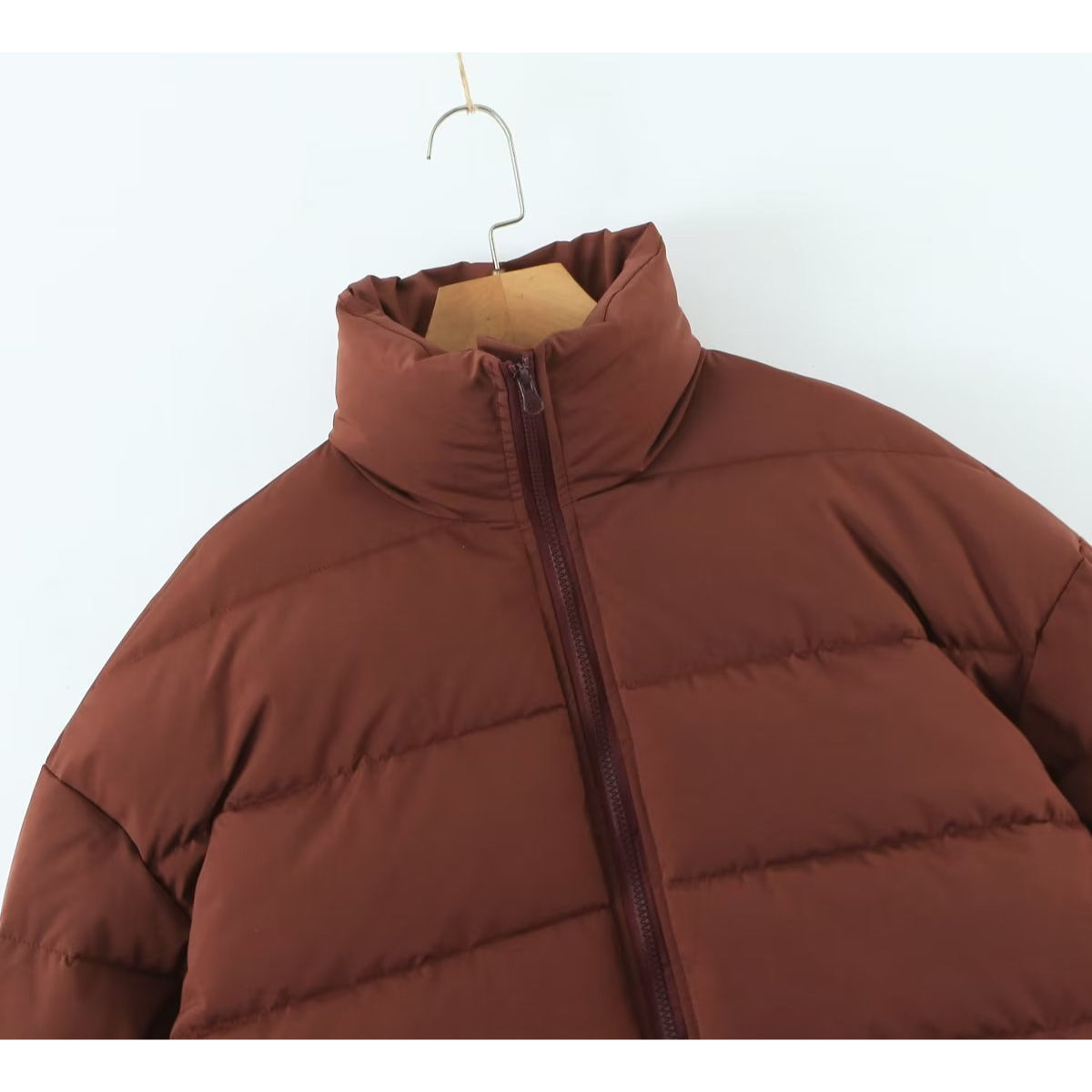 Lässiger Brotmantel-Parka mit Stehkragen für den Winter