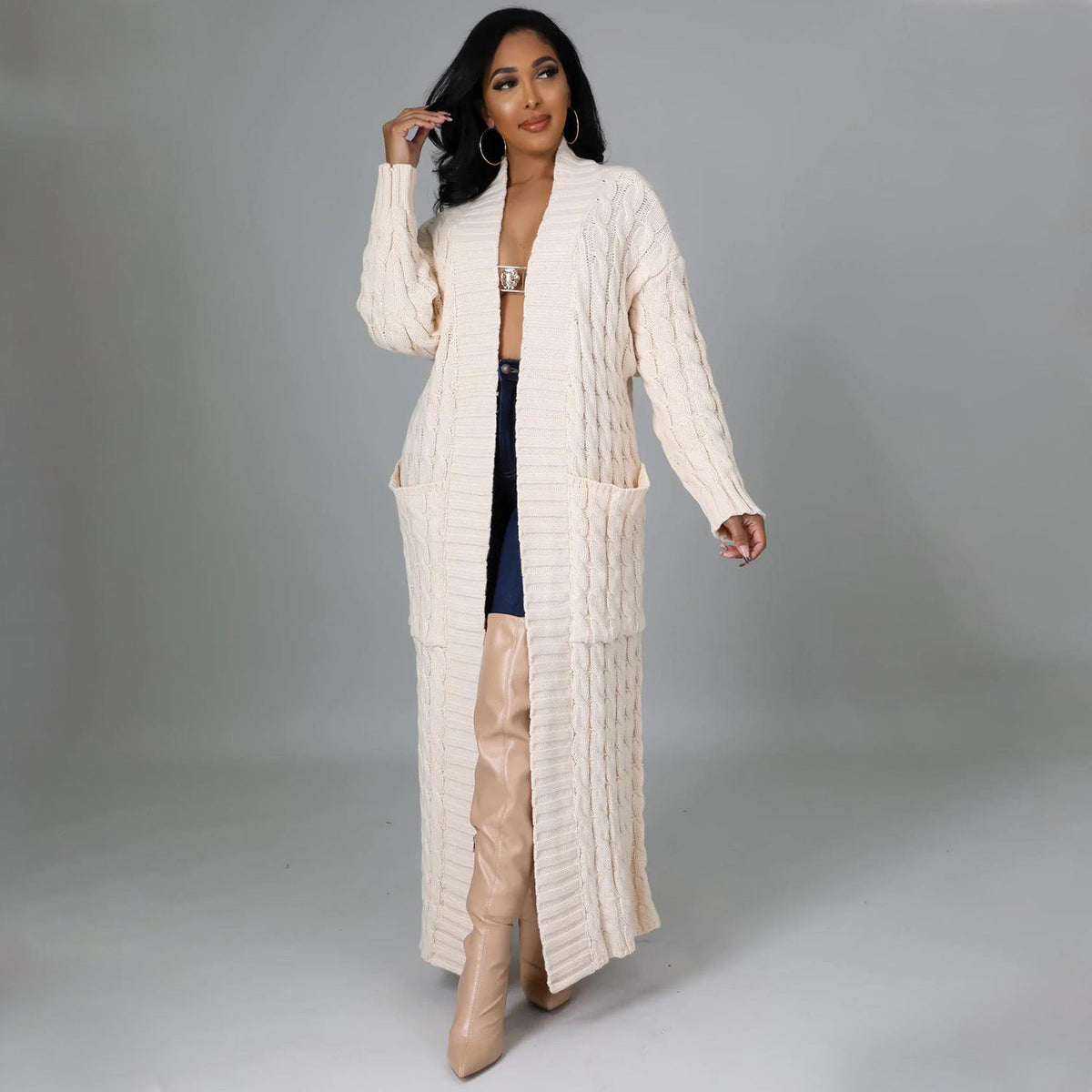 Elegant Winter Long Cardigan Sweater