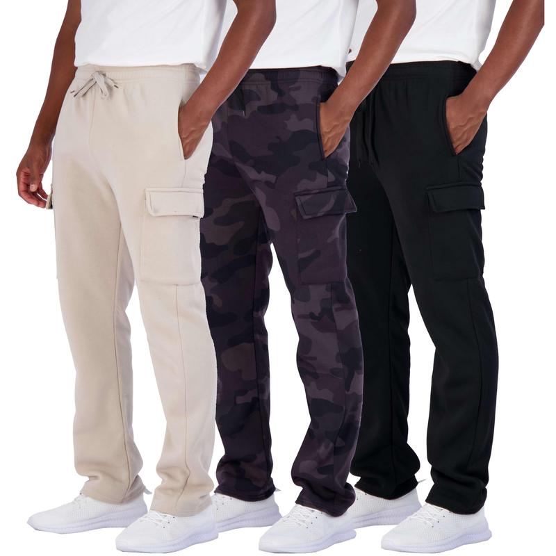Pack Of 3 Tech Fleece Cargo Sweatpants With Multi Pocket Design For Men