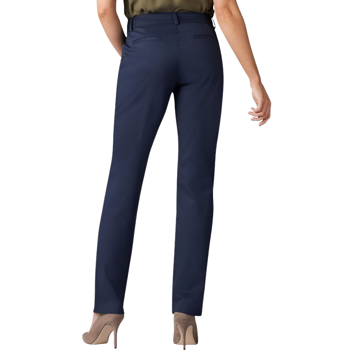 Comfortable Mid Rise Work Trousers For Women