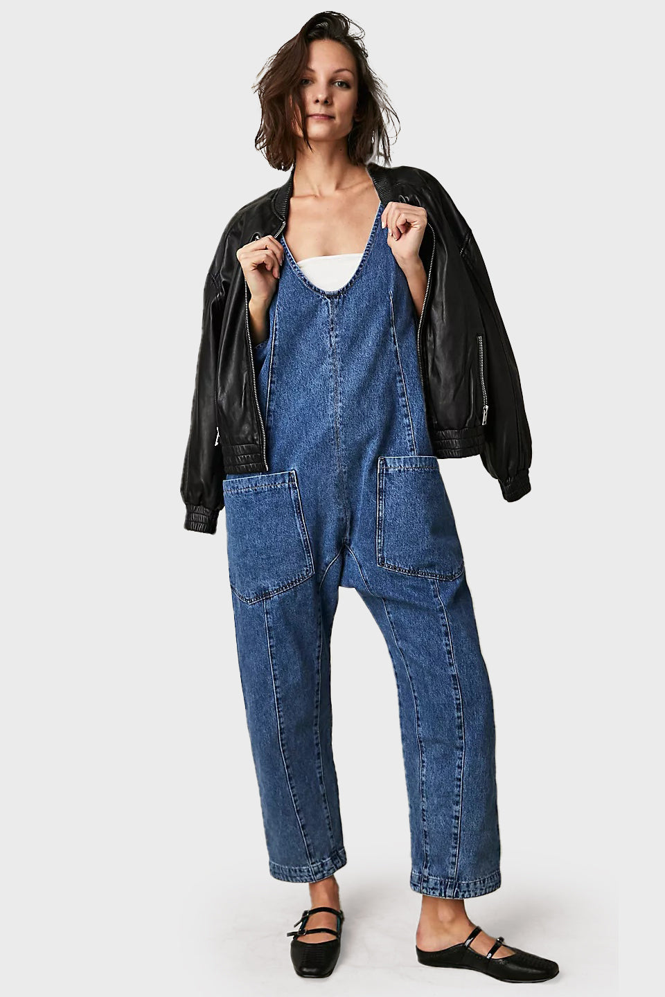 Stylish Denim Jumpsuit With Pockets