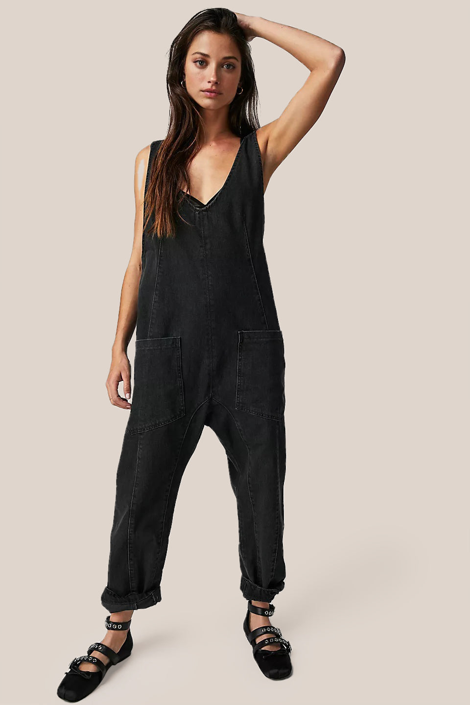 Stylish Denim Jumpsuit With Pockets