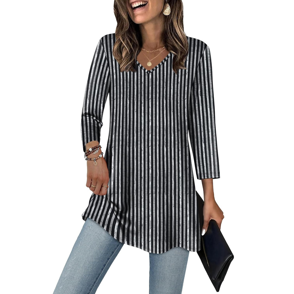 Casual Loose Sleeve Everyday Tunic Top For Women