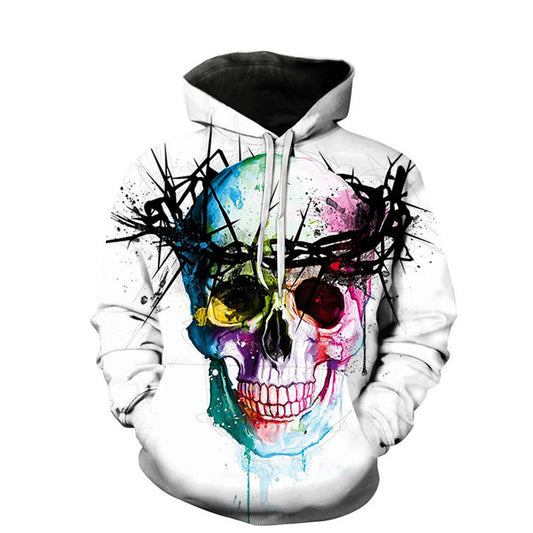 Elegante, klassische Hoodie-Kollektion mit Totenkopf-3D-Druck