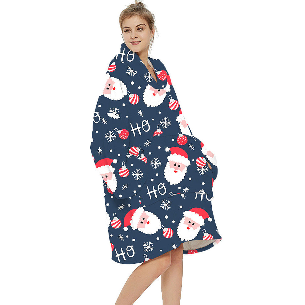 Multi Printed Cozy Thickened Blanket Hoodie