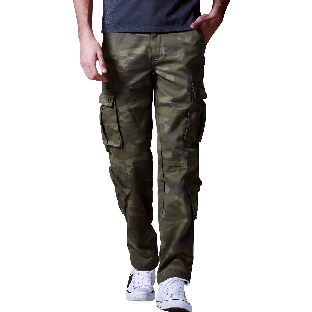 Cargo Pants With Multiple Pockets And Regular Fit For Men