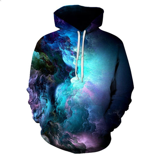 3D-Hoodie mit Nebeleffekt-Print