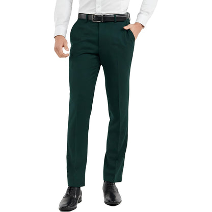 Stretch Dress Pants With Four Pocket Design And Zipper Closure For Men
