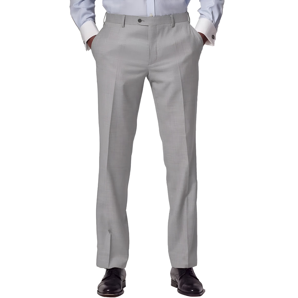 Stretch Dress Pants With Four Pocket Design And Zipper Closure For Men
