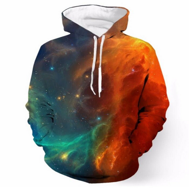 Klassischer 3D-Hoodie mit Sternenhimmel-Galaxie-Aufdruck