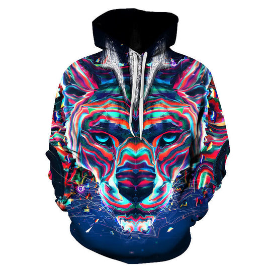 Mehrfarbiger, eleganter, digital bedruckter 3D-Hoodie