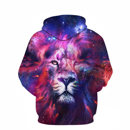 Vibrant Single Lion Printed 3D Hoodie