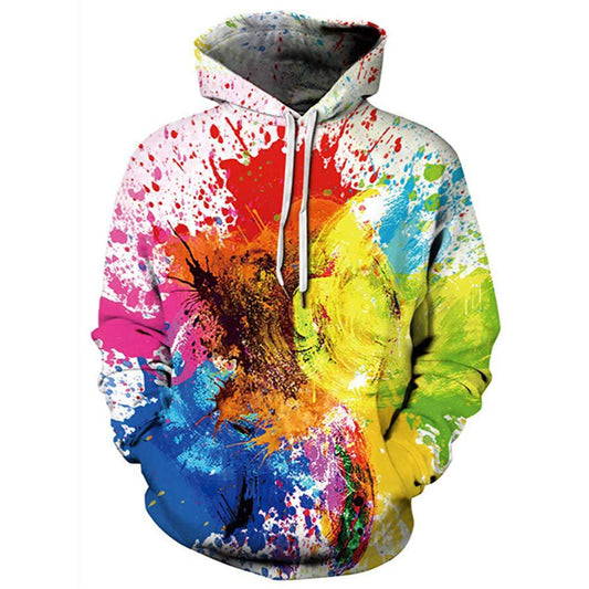 Multi Shades Printed 3D Fashionable Hoodie