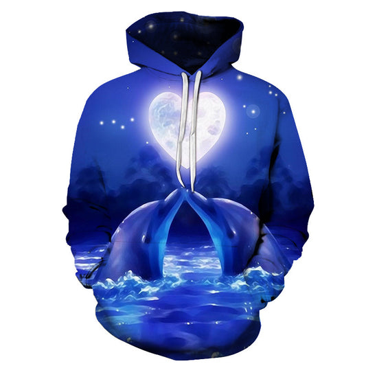 Couple Dolphin 3D Printed Elegant 3D Hoodie