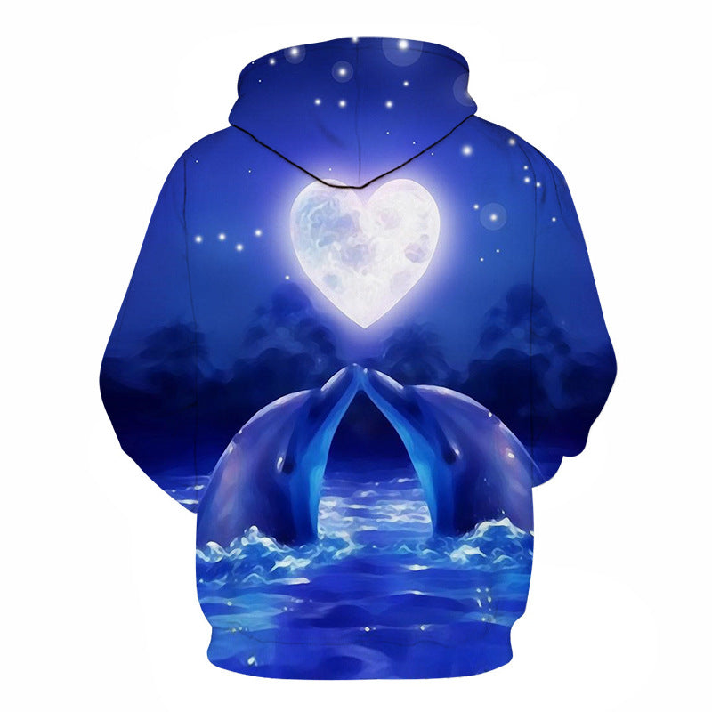 Couple Dolphin 3D Printed Elegant 3D Hoodie