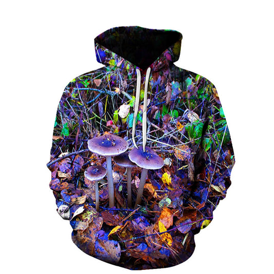 3D Mushroom Printed Vibrant Hoodie