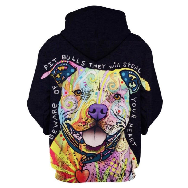 Multi Shade Dog Printed 3D Hoodie