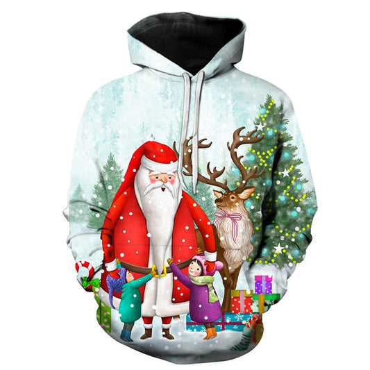 Collection de sweats à capuche imprimés en 3D avec motif Père Noël et Noël